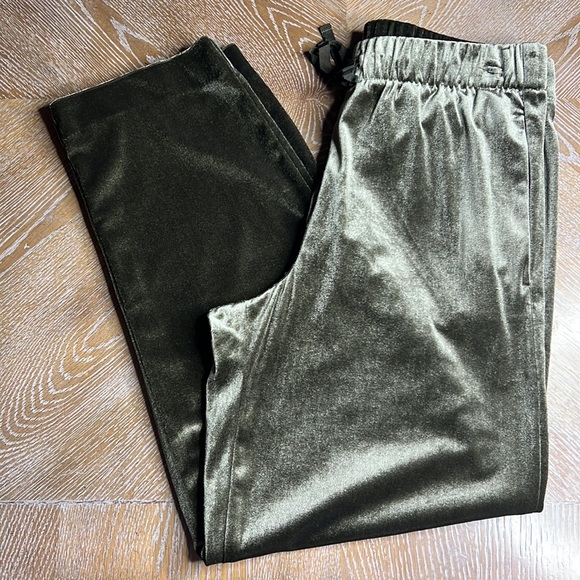GAP Green Velvet Lounge Drawstring Pants S - Picture 6 of 9